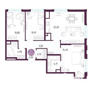 3-к квартира, вторичка, 80м2, 2/10 этаж