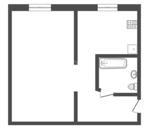 1-к квартира, вторичка, 31м2, 1/5 этаж