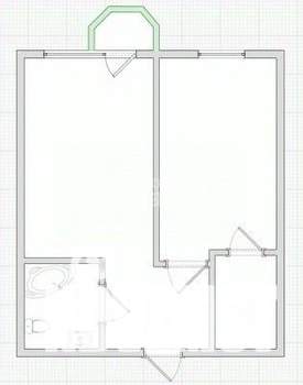 1-к квартира, вторичка, 54м2, 1/3 этаж