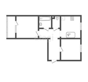 2-к квартира, вторичка, 44м2, 1/9 этаж