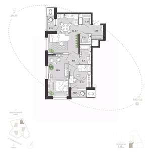 2-к квартира, вторичка, 81м2, 5/21 этаж