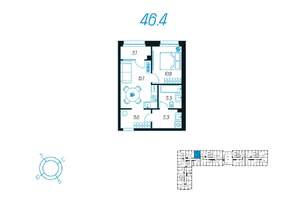 1-к квартира, вторичка, 46м2, 2/24 этаж
