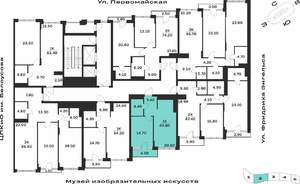 1-к квартира, вторичка, 50м2, 3/9 этаж