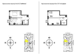 1-к квартира, сданный дом, 33м2, 2/17 этаж