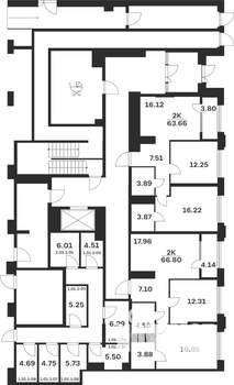 2-к квартира, вторичка, 64м2, 1/10 этаж