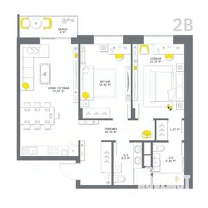 2-к квартира, вторичка, 75м2, 12/25 этаж