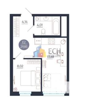 1-к квартира, вторичка, 27м2, 11/25 этаж