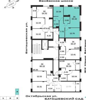 2-к квартира, вторичка, 63м2, 6/15 этаж
