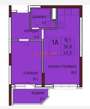 1-к квартира, вторичка, 40м2, 12/15 этаж