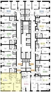 2-к квартира, вторичка, 58м2, 23/25 этаж