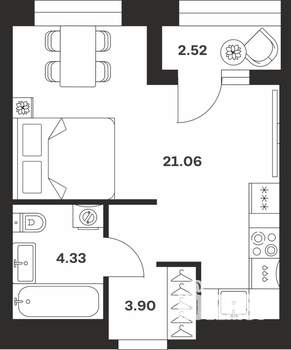 Студия квартира, вторичка, 32м2, 5/13 этаж