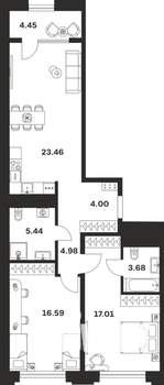 2-к квартира, вторичка, 80м2, 3/10 этаж