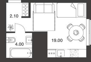 Студия квартира, вторичка, 25м2, 25/25 этаж