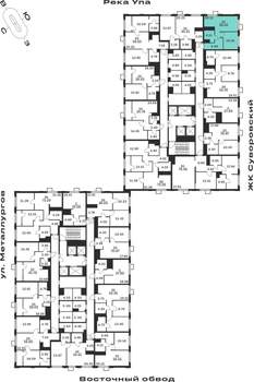 1-к квартира, строящийся дом, 40м2, 10/25 этаж
