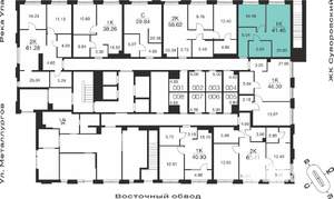 1-к квартира, вторичка, 41м2, 1/25 этаж