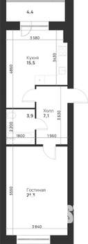 1-к квартира, вторичка, 52м2, 1/5 этаж