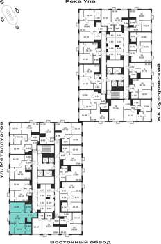 2-к квартира, строящийся дом, 60м2, 20/25 этаж