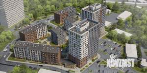 2-к квартира, строящийся дом, 56м2, 6/15 этаж