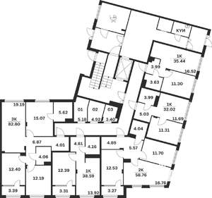 1-к квартира, вторичка, 39м2, 1/15 этаж