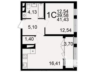 1-к квартира, вторичка, 40м2, 11/18 этаж