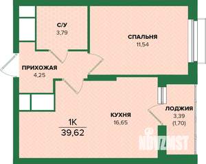 1-к квартира, вторичка, 40м2, 2/25 этаж