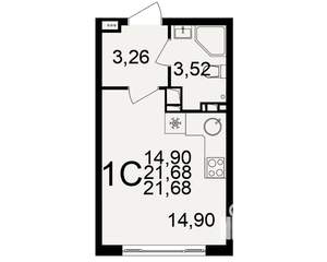 1-к квартира, вторичка, 22м2, 9/20 этаж