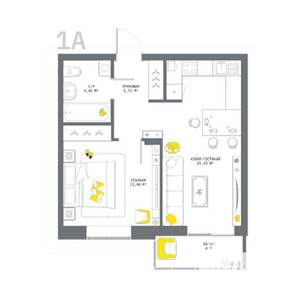 1-к квартира, вторичка, 47м2, 14/25 этаж