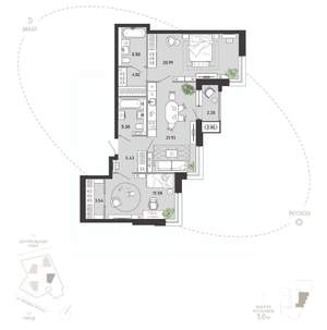 2-к квартира, вторичка, 87м2, 3/21 этаж