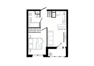 1-к квартира, строящийся дом, 38м2, 7/25 этаж