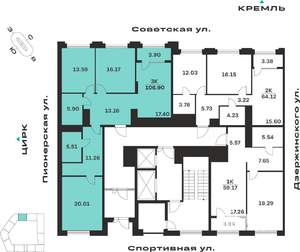 3-к квартира, вторичка, 107м2, 2/10 этаж