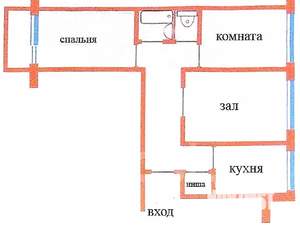 3-к квартира, вторичка, 65м2, 6/9 этаж