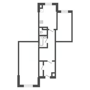 2-к квартира, вторичка, 71м2, 1/13 этаж