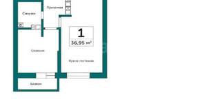 1-к квартира, вторичка, 37м2, 3/5 этаж