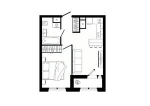 1-к квартира, строящийся дом, 38м2, 6/25 этаж