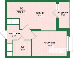 1-к квартира, вторичка, 39м2, 24/25 этаж