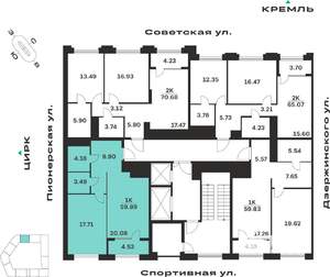 1-к квартира, вторичка, 60м2, 3/10 этаж