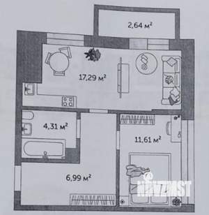 6-к квартира, вторичка, 39м2, 4/9 этаж