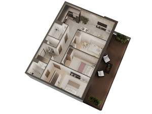 3-к квартира, вторичка, 90м2, 1/16 этаж