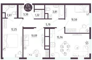 3-к квартира, вторичка, 65м2, 7/10 этаж