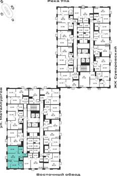 2-к квартира, строящийся дом, 61м2, 8/25 этаж