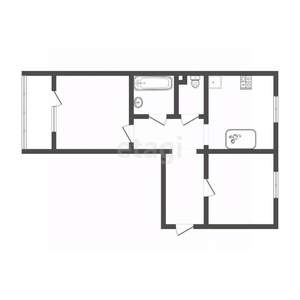 2-к квартира, вторичка, 44м2, 1/9 этаж