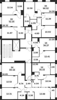 3-к квартира, вторичка, 80м2, 2/15 этаж