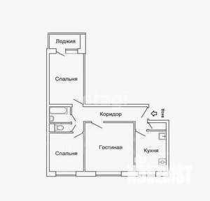 3-к квартира, вторичка, 59м2, 4/5 этаж