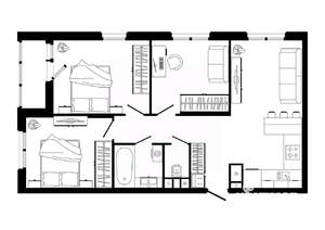 3-к квартира, строящийся дом, 77м2, 5/25 этаж
