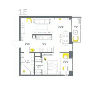 1-к квартира, вторичка, 56м2, 8/17 этаж