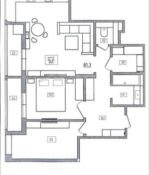 3-к квартира, вторичка, 80м2, 22/22 этаж