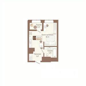 1-к квартира, вторичка, 27м2, 9/14 этаж