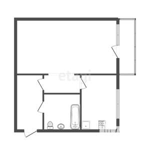 1-к квартира, вторичка, 31м2, 2/5 этаж