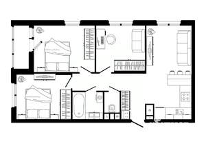 3-к квартира, строящийся дом, 77м2, 15/25 этаж