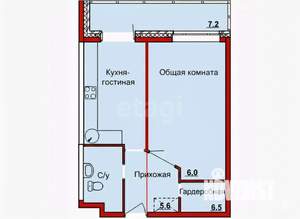 2-к квартира, вторичка, 50м2, 7/14 этаж